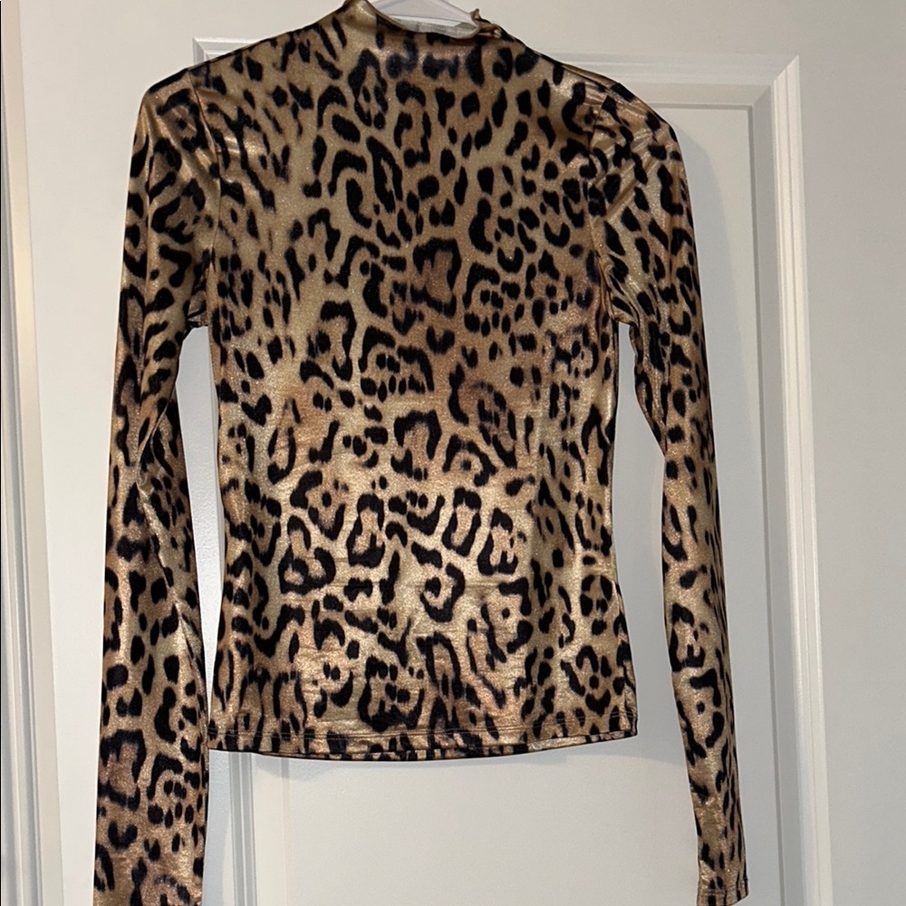 Divided Gold and Black Fitted Long Sleeve Top